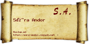 Sára Andor névjegykártya