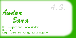 andor sara business card